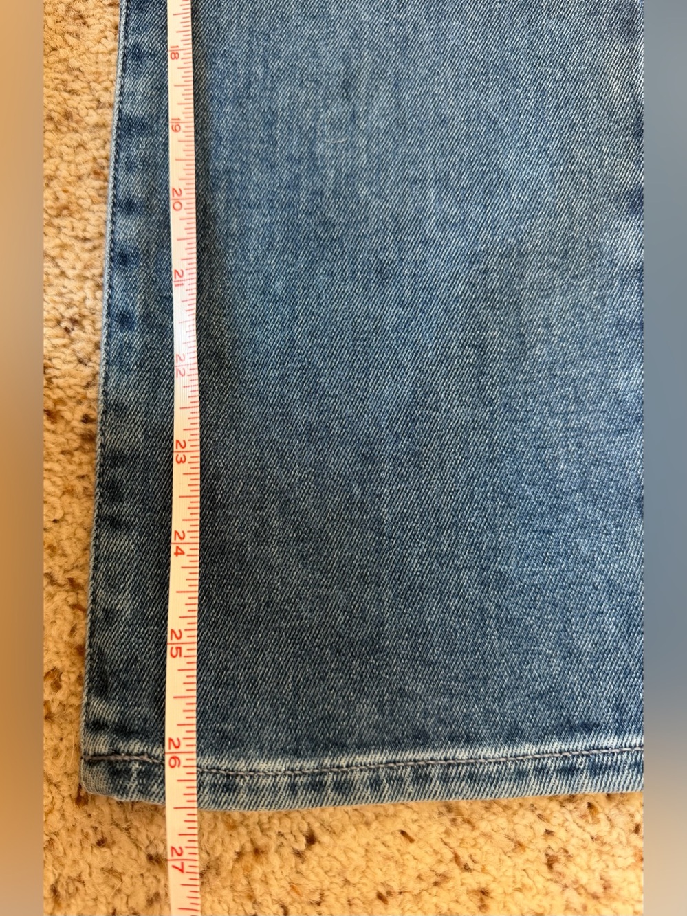 PAIGE Sarah Straight Leg Stretch Denim Jeans, Classic Blue, Size 26 - Picture 11 of 13